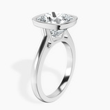 Platinum Bezel Set Solitaire Lab Diamond Ring standing product image one