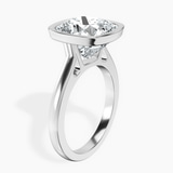 Platinum Bezel Set Solitaire Lab Diamond Ring standing product image one