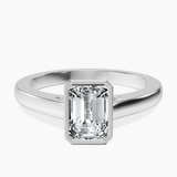 18kt White Gold Bezel Set Solitaire Lab Diamond Ring front image