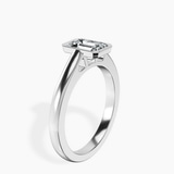 18kt White Gold Bezel Set Solitaire Lab Diamond Ring standing product image one