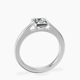 18kt White Gold Bezel Set Solitaire Lab Diamond Ring side right image one