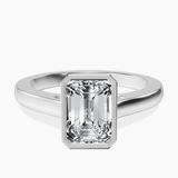 Platinum Bezel Set Solitaire Lab Diamond Ring front image