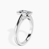 Platinum Bezel Set Solitaire Lab Diamond Ring standing product image one