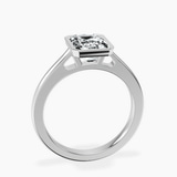 14kt White Gold Bezel Set Solitaire Lab Diamond Ring side right image one
