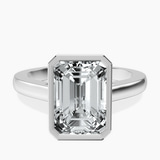 18kt White Gold Bezel Set Solitaire Lab Diamond Ring front image
