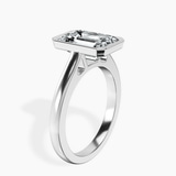 18kt White Gold Bezel Set Solitaire Lab Diamond Ring standing product image one