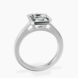 18kt White Gold Bezel Set Solitaire Lab Diamond Ring side right image one