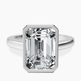 Platinum Bezel Set Solitaire Lab Diamond Ring front image