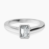 Platinum Bezel Set Solitaire Lab Diamond Ring front image