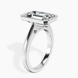 Platinum Bezel Set Solitaire Lab Diamond Ring standing product image one
