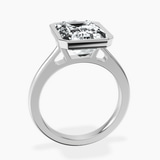 Platinum Bezel Set Solitaire Lab Diamond Ring side right image one
