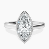 Platinum Bezel Set Solitaire Lab Diamond Ring front image