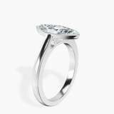 Platinum Bezel Set Solitaire Lab Diamond Ring standing product image one