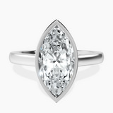 18kt White Gold Bezel Set Solitaire Lab Diamond Ring front image