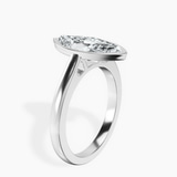 18kt White Gold Bezel Set Solitaire Lab Diamond Ring standing product image one