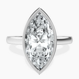Platinum Bezel Set Solitaire Lab Diamond Ring front image