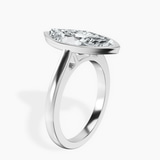 Platinum Bezel Set Solitaire Lab Diamond Ring standing product image one