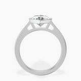 Platinum Bezel Set Solitaire Lab Diamond Ring side right image one