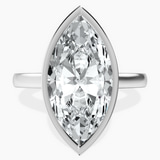 14kt White Gold Bezel Set Solitaire Lab Diamond Ring front image