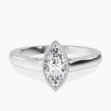 18kt White Gold Bezel Set Solitaire Lab Diamond Ring front image