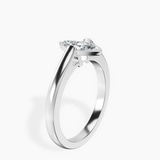 18kt White Gold Bezel Set Solitaire Lab Diamond Ring standing product image one