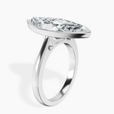 Platinum Bezel Set Solitaire Lab Diamond Ring standing product image one