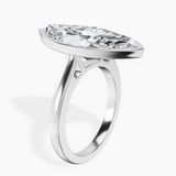 18kt White Gold Bezel Set Solitaire Lab Diamond Ring standing product image one