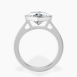 18kt White Gold Bezel Set Solitaire Lab Diamond Ring side right image one