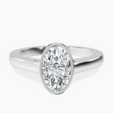 18kt White Gold Bezel Set Solitaire Lab Diamond Ring front image