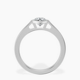18kt White Gold Bezel Set Solitaire Lab Diamond Ring side right image one