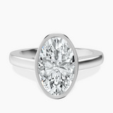 Platinum Bezel Set Solitaire Lab Diamond Ring front image