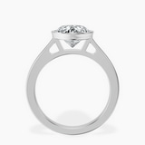 18kt White Gold Bezel Set Solitaire Lab Diamond Ring side right image one