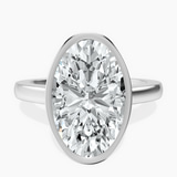 Platinum Bezel Set Solitaire Lab Diamond Ring front image