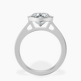 Platinum Bezel Set Solitaire Lab Diamond Ring side right image one