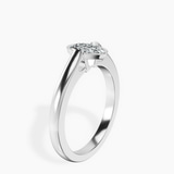 14kt White Gold Bezel Set Solitaire Lab Diamond Ring standing product image one