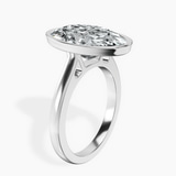 10kt White Gold Bezel Set Solitaire Lab Diamond Ring standing product image one