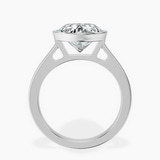 10kt White Gold Bezel Set Solitaire Lab Diamond Ring side right image one