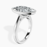 14kt White Gold Bezel Set Solitaire Lab Diamond Ring standing product image one