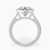14kt White Gold Bezel Set Solitaire Lab Diamond Ring side right image one