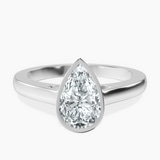 14kt White Gold Bezel Set Solitaire Lab Diamond Ring front image