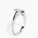 14kt White Gold Bezel Set Solitaire Lab Diamond Ring standing product image one