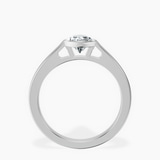 14kt White Gold Bezel Set Solitaire Lab Diamond Ring side right image one