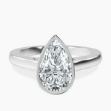 Platinum Bezel Set Solitaire Lab Diamond Ring front image