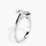 Platinum Bezel Set Solitaire Lab Diamond Ring standing product image one