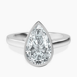 14kt White Gold Bezel Set Solitaire Lab Diamond Ring front image