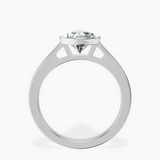 14kt White Gold Bezel Set Solitaire Lab Diamond Ring side right image one