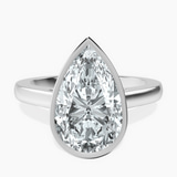 10kt White Gold Bezel Set Solitaire Lab Diamond Ring front image