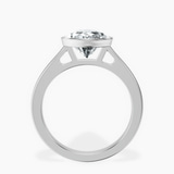 10kt White Gold Bezel Set Solitaire Lab Diamond Ring side right image one