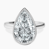 Platinum Bezel Set Solitaire Lab Diamond Ring front image