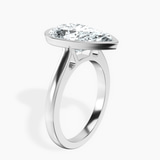 Platinum Bezel Set Solitaire Lab Diamond Ring standing product image one
